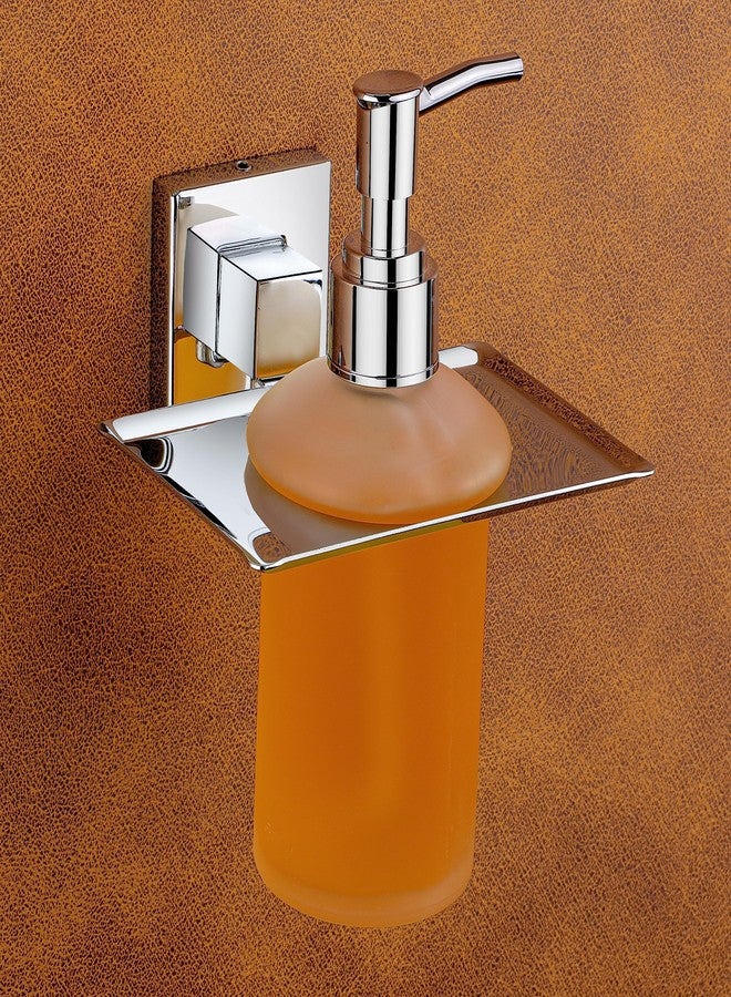 iSTAR Stainless Steel Liquid Soap Dispenser with Holder | Stylish Multipurpose Wall Mounted Glass Bottle Stand for Shower Gel, Shampoo, Hand-Wash, Bathroom, Wash-Basin, Home, Hotel (300 ml-Pack of 1) - Image 1